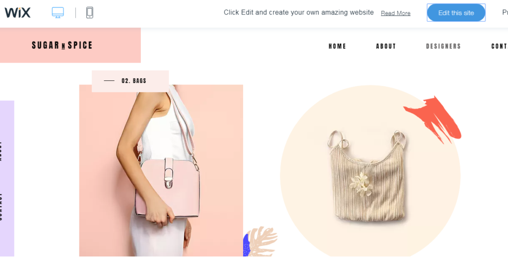 wix pop up fashion template